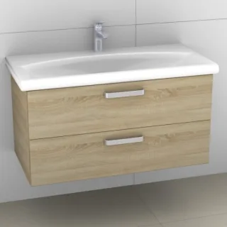 Artiqua 412 Waschtischunterschrank für Daylight K0728, Castello Eiche quer NB, 412-WU2L-I02-7136-426 412-WU2L-I02-7136-426