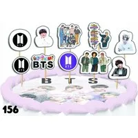 Festivalartikel Tortenstecker Kuchen Topper Set BTS KPOP POP – 10 Stück Tortendeko, (1-tlg)