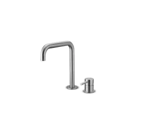 JEE-O Slimline Stand 2-Loch Waschtischarmatur, niedrig, edelstahl gebürstet, 800-1760 800-1760