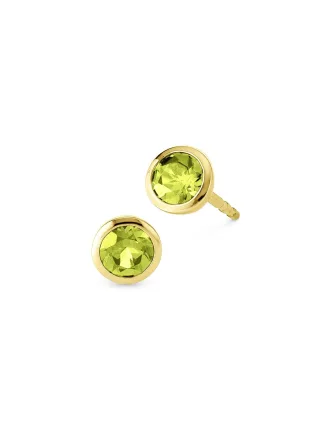 Orolino Ohrringe Gold 585 mit 2x Peridot rund
