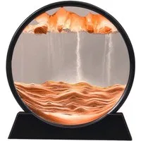 Agger Deko-Glas 3d Fließende Sandmalerei, Dynamisches Sandbild,Sandkunstbild, Heim- und Büro-Desktop-Dekorationen