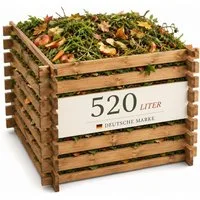 Onbest Komposter 2cm dickes Holz 100x72x100cm Stecksystem, BxTxH: 100x100x72 cm, 520 l, 520L, Made in Europe