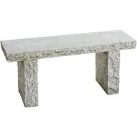 Dehner Gartenbank 2-Sitzer, 100 x 30 x 44 cm, Granit, grau, Sitzfläche und Füße aus massivem Granit