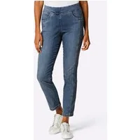 ascari Jeansshorts Lyocell-Baumwoll-Schlupfjeans leicht vertieft