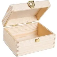Creative Deco Holzkiste mit Deckel und Schloss Kleine Holzbox Geschenkbox Schatzkiste, Holzschachtel Geschenkbox Schatzkiste, Für Geschenk, Hochzeit, Schmuck