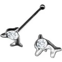 Order & Smile Schmuck Nasenpiercing Nasenpiercing: Nasenstecker Piercing Delfin Delphin 925 Silber