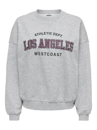 JDY - JDYMESA L/S O-NK EMB SWEAT JRS NOOS Light Grey Melange - Gr. - XS