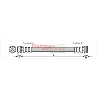 Metzger Bremsschlauch hinten Mazda