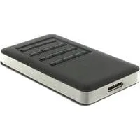 Externes Gehäuse M.2 Key B 42 mm SSD > USB 3.0 Typ Micro-B Buchse, Laufwerksgehäuse grau/schwarz, mit Verschlüsselungsfunktion
