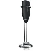 Arendo Milchaufschäumer elektrischer Handmilchaufschäumer, Edelstahl Stab & Spezialspirale, Batteriebetrieb, Motor mit 14.200 U/min, Standhalterung inklusive