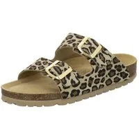 AFS-Schuhe 210098 Zweischnaller Pantolette für Damen mit Fußbett, bequeme Sandalen aus Leder