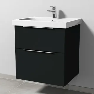 Sanipa 3way Waschtischunterbau zu Geberit iCon Light Waschtisch mit 2 Auszügen, Vulkan-Matt UP5731V