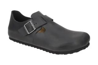 Birkenstock 166541 BS London Schwarz Halbschuhe Fettleder Echtleder Fu?bett