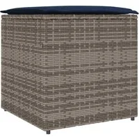 vidaXL Gartenbox Kissenbox mit Speicher Grau 50 x 50 x 50 cm Poly-Rattan (1 St)