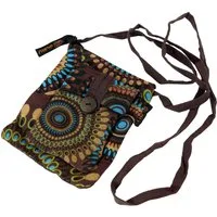Guru-Shop Geldbörse Brustbeutel, Boho Geldbörse - braun