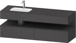 Duravit Qatego Einbauwaschtisch mit Konsolenwaschtischunterbau Graphit Matt 1600x500x600 mm - QA4795 QA4795049490000