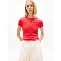 Tommy Jeans Kurzarmshirt TJW SLIM BADGE RIB TEE mit gerippter Struktur