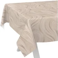 ANRO Tischdecke Wachstuch abwaschbar Abstrakt Tischwäsche (Einzelstück 1-tlg), wasserabweisend pflegeleicht Organisch Beige 100x140cm