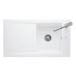 Villeroy und Boch Timeline 50 Flat Flächenbündige Spüle 33070FFU Spülbecken, ivory