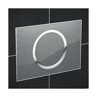 MEPA Zero Betätigungsplatte 421856 Glas silber, 2-Mengenspülung