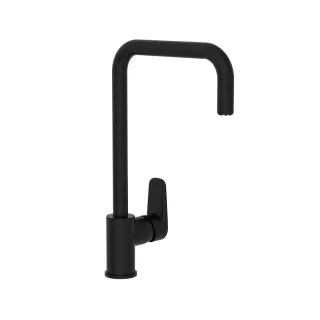 VitrA Flow Soft Einhebel-Spültischmischer Höhe 36 cm mit schwenkbarem Schwarz Matt,A4342636EXP A4342636EXP
