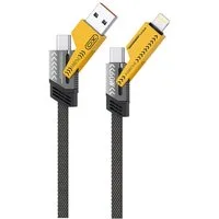 XO NB283 USB-Kabel, USB-A, USB-C, kompatibel mit iPhone, 4in1 Ladekabel mit 60 W Schnellladefunktion