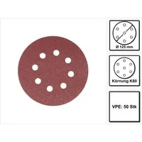 Makita Schleifscheibe Schleifpapier Klett 125mm K80 50 Stk. (P-43642) für DBO BO DCW DWE