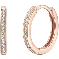 Rafaela Donata Paar Creolen Ohrschmuck aus Sterling Silber, in rosévergoldet, Zirkonia