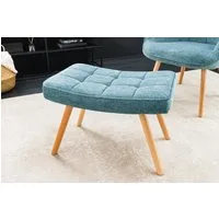 riess-ambiente Fußhocker SCANDINAVIA blau / natur (Einzelartikel, 1 St), Wohnzimmer · Strukturstoff · Massivholz · Scandinavian Design
