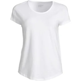 Shirt aus Baumwolle/Modal-Mix mit Ballett-Ausschnitt, Damen,  Weiß, Baumwolle Modal, by Lands' End