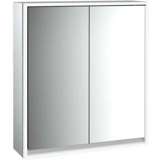 Emco Loft Aufputz-Lichtspiegelschrank 979805104 600x733mm, LED umlaufend, 2-türig, aluminium/Spiegel