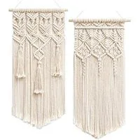 Agger Hängedekoration 2PCS Makramee gewebte Wandbehang Boho Chic Bohemian Home (2 St), Geometric Art Decor - Schöne Wohnung Dorm Room Decoration
