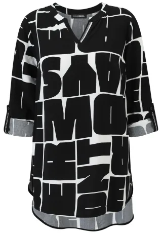 Doris Streich - Bluse schwarz/weiß - Gr. - 50