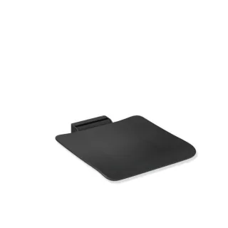 Hewi System 900 Klappsitz 900.51.20260CV 450 x 112 x 525 mm, Edelstahl pulverbeschichtet schwarz matt, matt schwarzer Kunststoff
