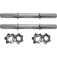 body coach Kurzhantelstange 2 x 35,2 cm mit kreuz gerändeltem Griff Sternschrauben Chrom 30 mm, verchromtes Metall, 35,2 cm (Spar-Set, 2-tlg., 2 mal Kurzhantelstange), mit Sternverschlüssen