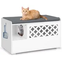 COSTWAY Tierhaus Katzenhaus, 4 in 1, als Beistelltisch
