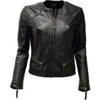 Zimmert Leather Lederjacke Bini washed Lammnappa, Knautschig, Cognac, Braun, Schwarz, Beere, Gruen