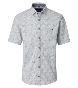 CASAMODA - Freizeithemd Kurzarm silber - Gr. - XL