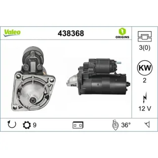 Valeo Anlasser 2,0 kW Alfa Cadillac Chevrolet Fiat Opel Saab
