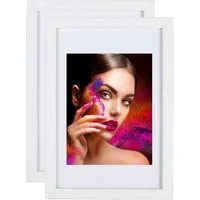 IDEAL TREND Bilderrahmen 2er 3er 5er Set Holz Bilderrahmen Lifestyle Plexi Foto Rahmen Collage
