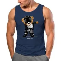 Neverless Tanktop Herren Tank-Top Shirt Jackson Bear Parodie Bear it! Teddy Bär Musik mit Print