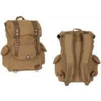 PureTrash Tagesrucksack Rucksack, Canvas, (Packung), Echtleder- und Messingaccessoires