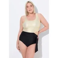 Ulla Popken Badeanzug Badeanzug goldene Büste Softcups Cut-Out recycelt