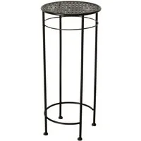 Meinposten Beistelltisch MANHATTEN Metalltisch Tisch rund 50-70 cm Höhe Schwarz (1-St., 1 Tisch)