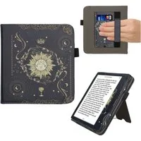 kwmobile E-Reader-Hülle Flip Schutzhülle für Kobo Kobo Libra Colour / Tolino Vision Color, Handschlaufe - Cover Tarot Karten Design
