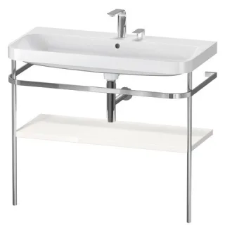 Duravit Happy D.2 Plus c-shaped Set mit Metallkonsole Weiß Hochglanz 975x490x850 mm - HP4838E2222 HP4838E2222