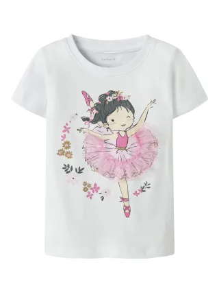 NAME IT - NMFDEPPA SS TOP BOX bright white - Gr. - 110