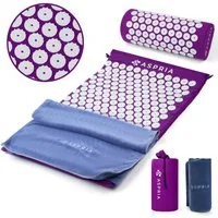 ASPRIA Yogamatte Akupressur-Set, Akupressurmatte & Akupressurkiss zur Entspannung, Whigre Akupressur-Set