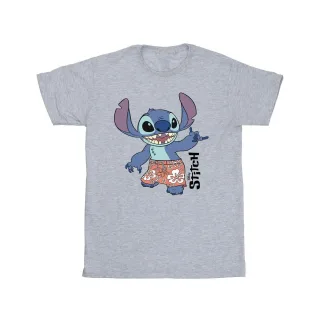 Disney Mädchen Lilo & Stitch Bermuda-Shorts Baumwoll-T-Shirt (Sport grau)