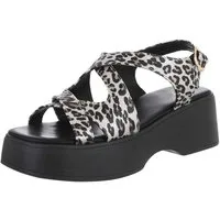 Ital-Design Bequeme Sandalen mit Absatz für Damen im trendigen Design Plateausandaletten (89852468) Blockabsatz Sandalen & Sandaletten in Silber